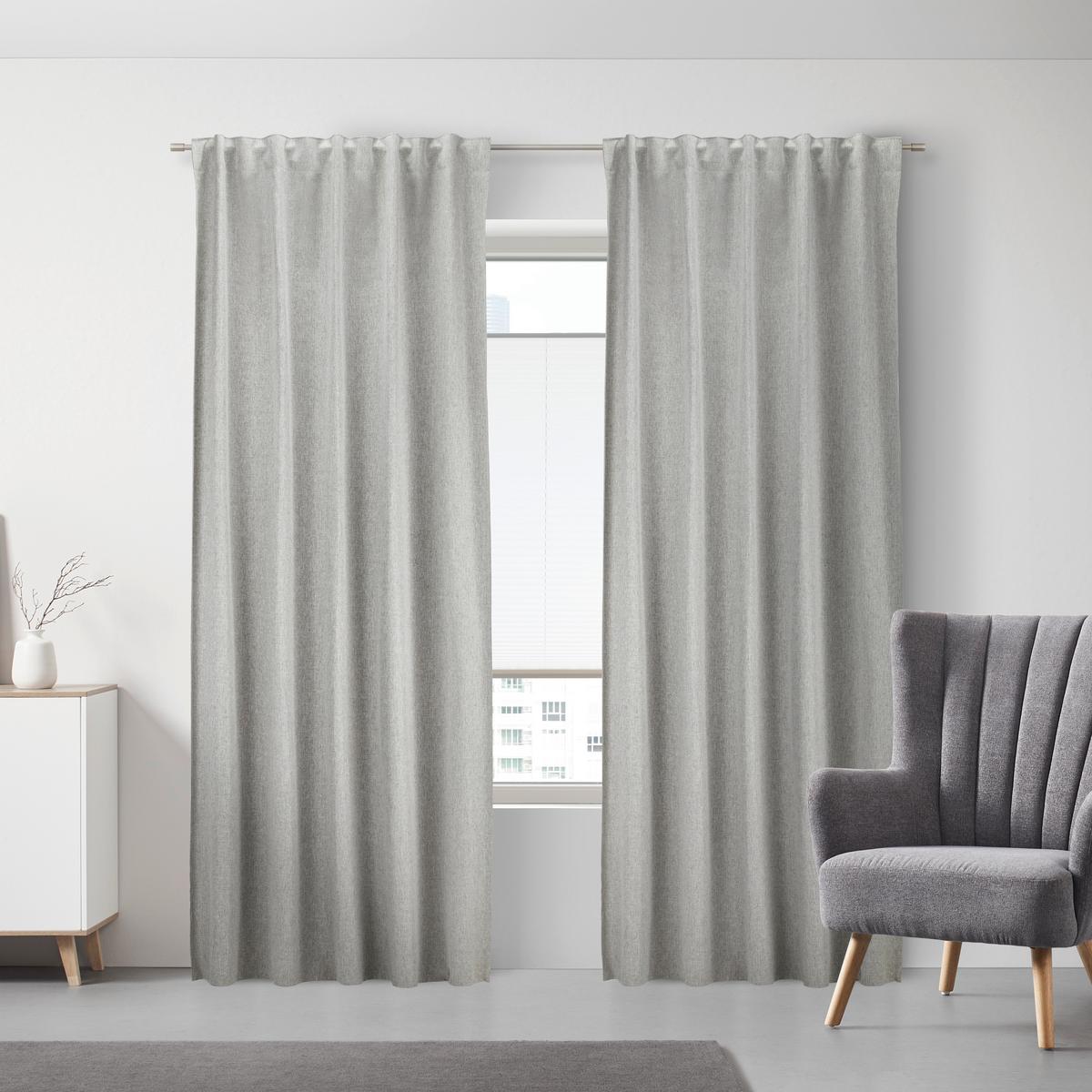 ZASŁONA DEKORACYJNA HARU - taupe, Modern, tkanina (140/245cm)