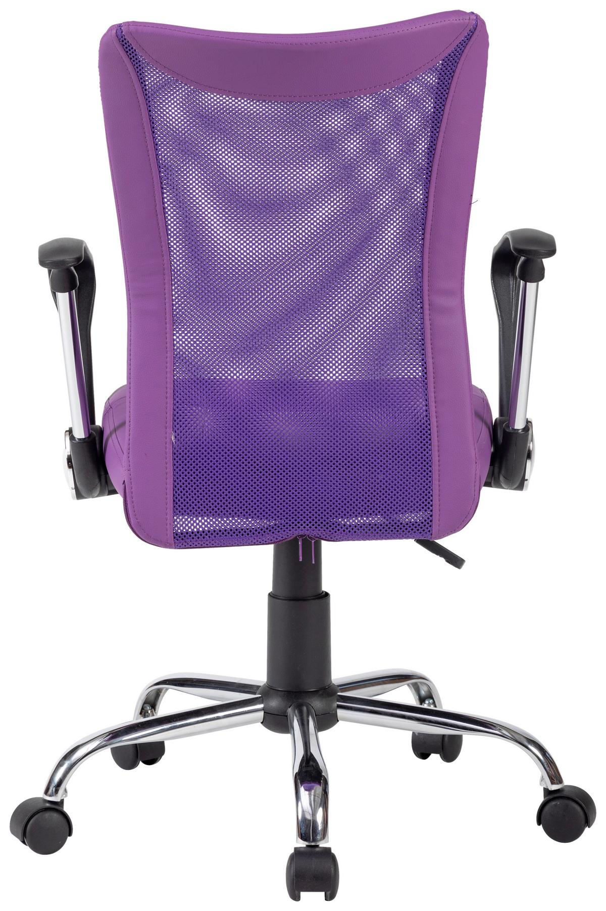 Vanessa Uredska Stolica - ljubičasta/boje kroma, Trend, metal/tekstil (56/99/56cm) - Modern Living