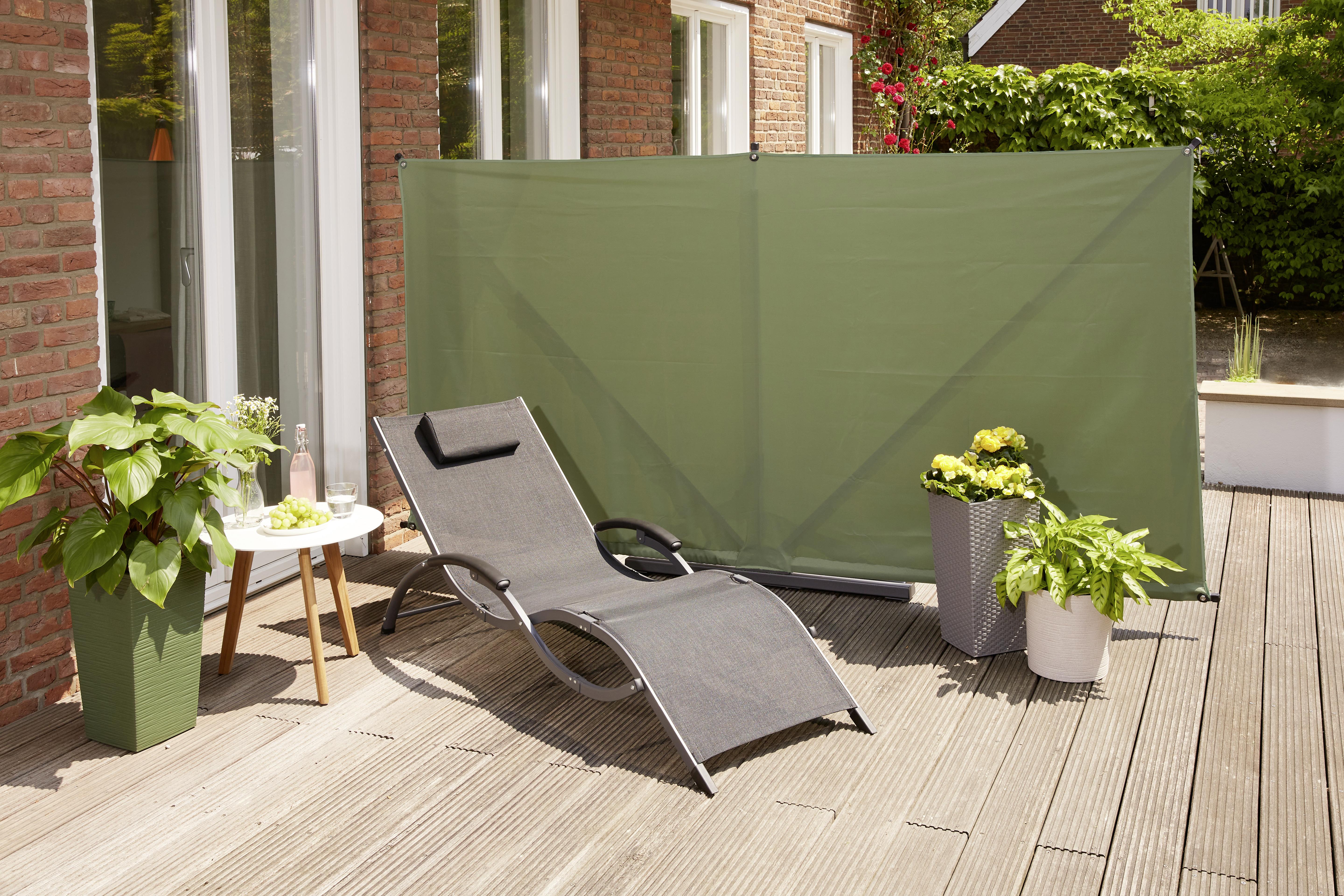 Sichtschutz Grün/Anthrazit BH 280 x 150 cm - Anthrazit/Olivgrün, KONVENTIONELL, Textil/Metall (280/150cm) - Siena Garden