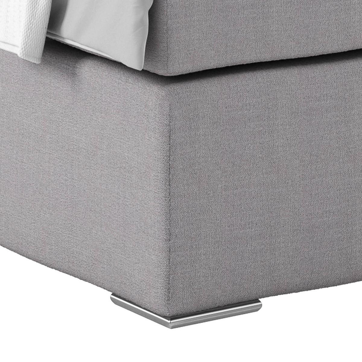 Boxspring Krevet Nero - boje kroma/sivo-bež, Konvencionalno, tekstil/metal (180/200cm) - Best Price