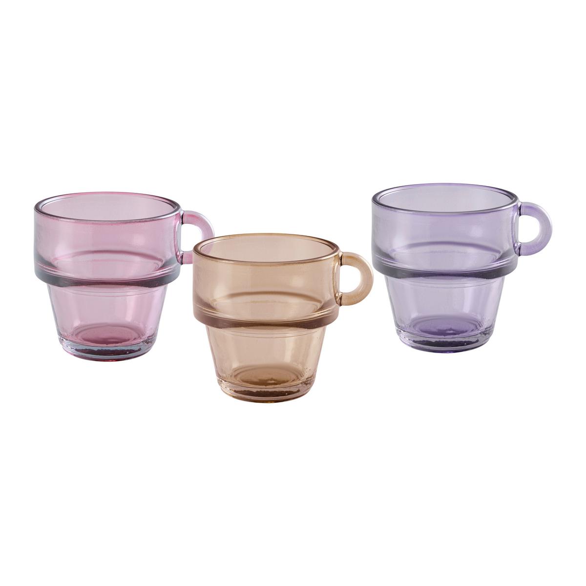 Set Kozarcev Za Espreso Ria - lila/svetlo rjava, Konvencionalno, steklo (8/6.5cm)