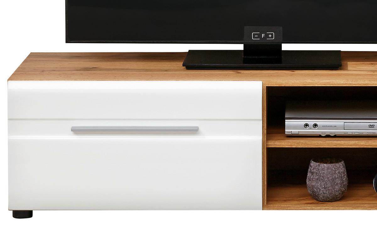 Regal Za Dnevni Boravak Bailamos - bijela/boje hrasta, Moderno, staklo/drvni materijal (235/199,1/41,6cm) - Modern Living