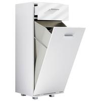 Midischrank Zalo S ca. 40x101x35 cm Weiß - Silberfarben/Weiß, MODERN, Holzwerkstoff/Kunststoff (40/101/35cm) - MID.YOU