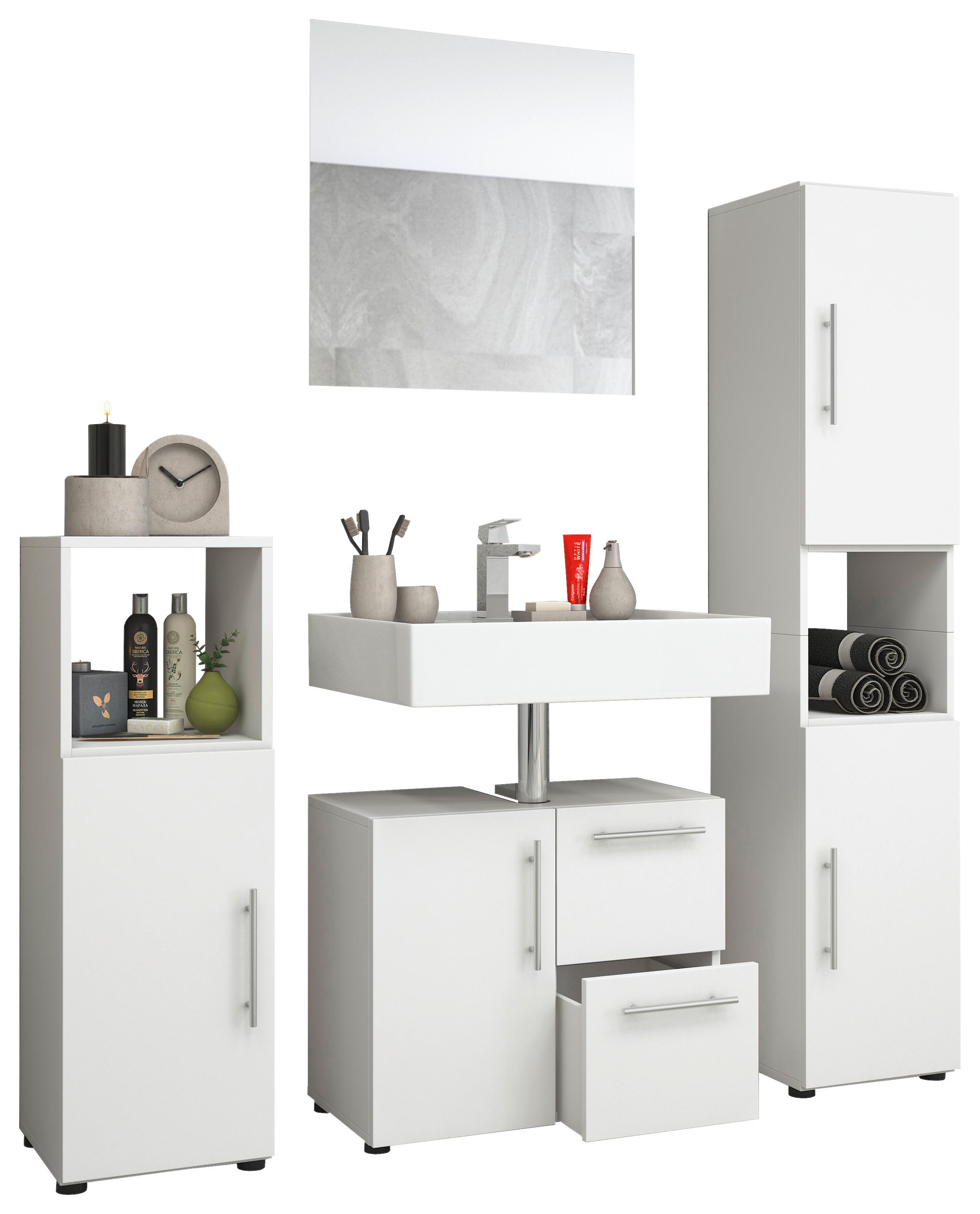 Badezimmer Flandu ca. 120 cm Weiß - Weiß, KONVENTIONELL, Holzwerkstoff (120cm) - MID.YOU