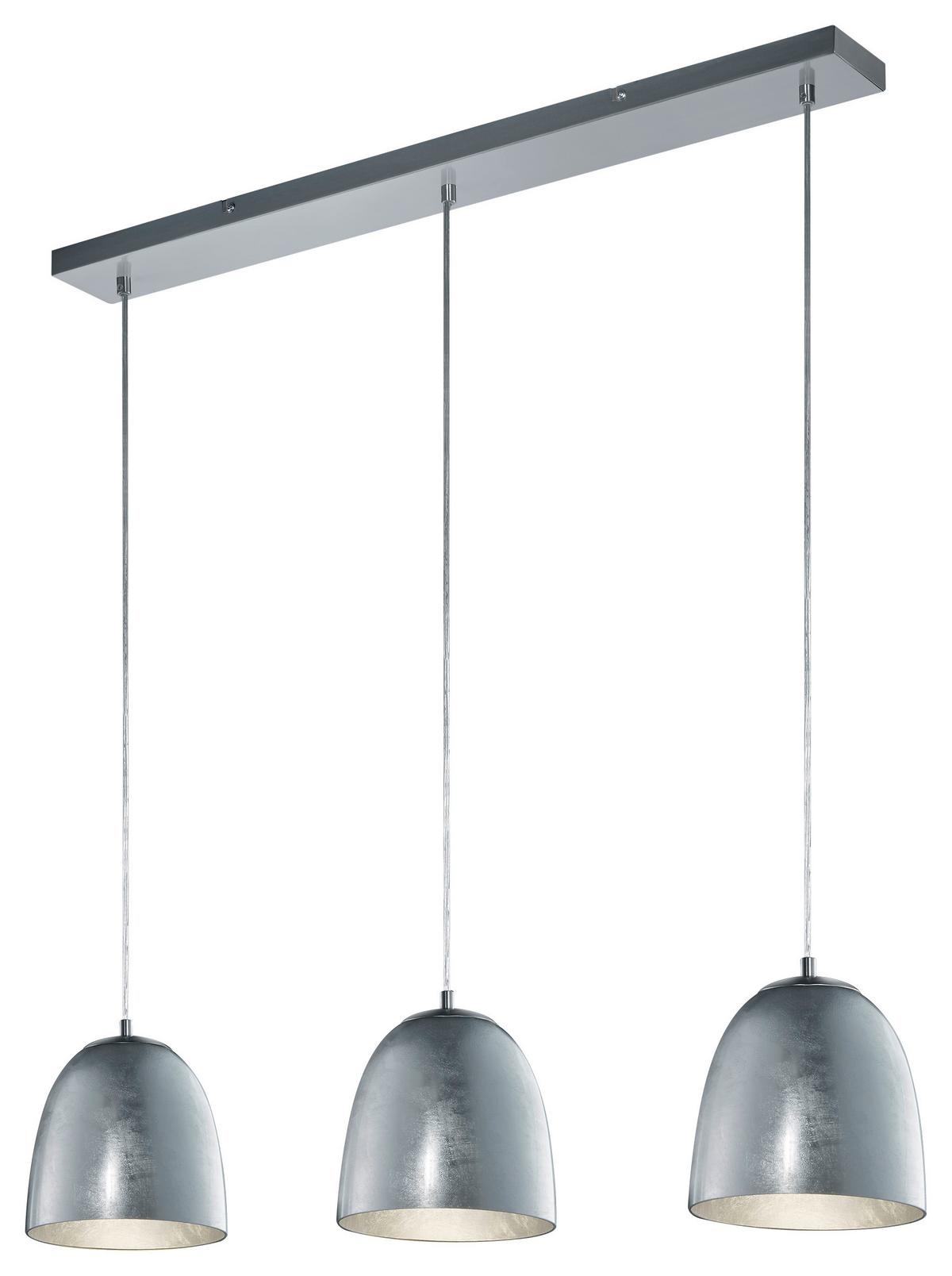 Hängeleuchte Ontario in Silberfarben max. 40 Watt - Silberfarben/Nickelfarben, Basics, Glas/Metall (80/130cm) - Trio Leuchten