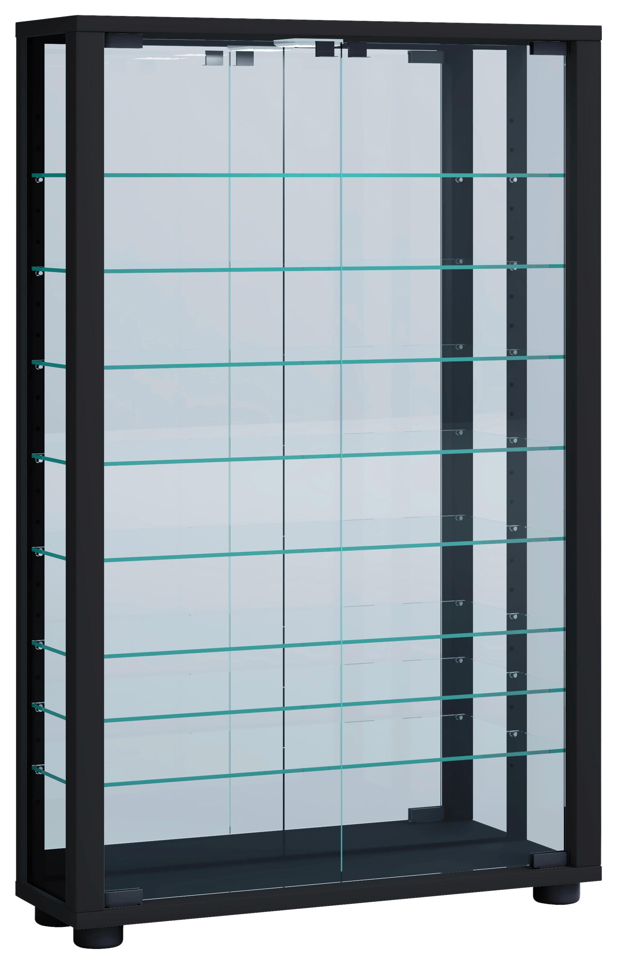Hängevitrine Vitrosa ca. 59x91x18 cm Schwarz - Schwarz, MODERN, Glas/Holzwerkstoff (59/91,3/18cm) - MID.YOU