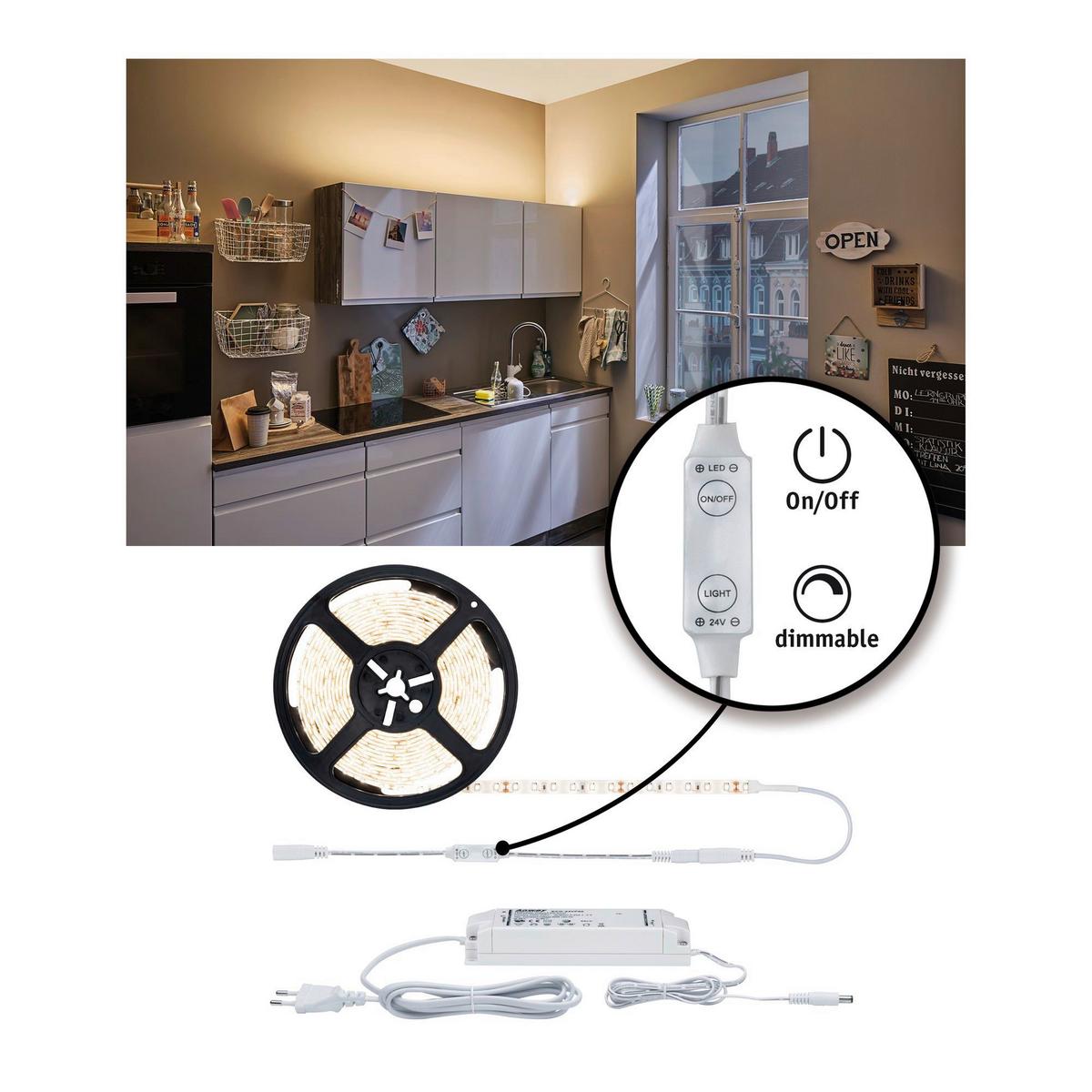 LED-Strip SimpLED Power in Weiß max. 50 Watt - Weiß, Basics, Kunststoff (500cm) - Paulmann