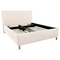 Polsterbett Talio Beige ca. 160x200cm - Eichefarben/Beige, KONVENTIONELL, Holz/Holzwerkstoff (160/200cm) - Based