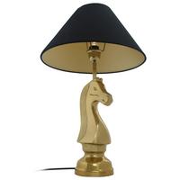 Tischleuchte Shah 100 Schwarz - Goldfarben/Schwarz, Basics, Textil/Metall (40/14/62cm) - Kayoom
