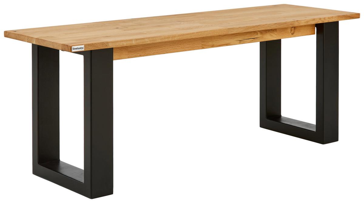 ŁAWKA ROOMSOLVER - dąb dziki/czarny, Natur, drewno (160/38/45cm) - Livetastic