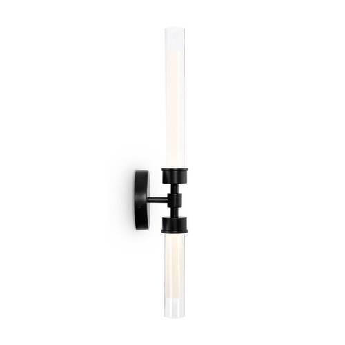 Wandleuchte Stelo Schwarz max. 7 Watt - Transparent/Schwarz, Trend, Glas/Metall (56,6/12/10,8cm) - MAYTONI