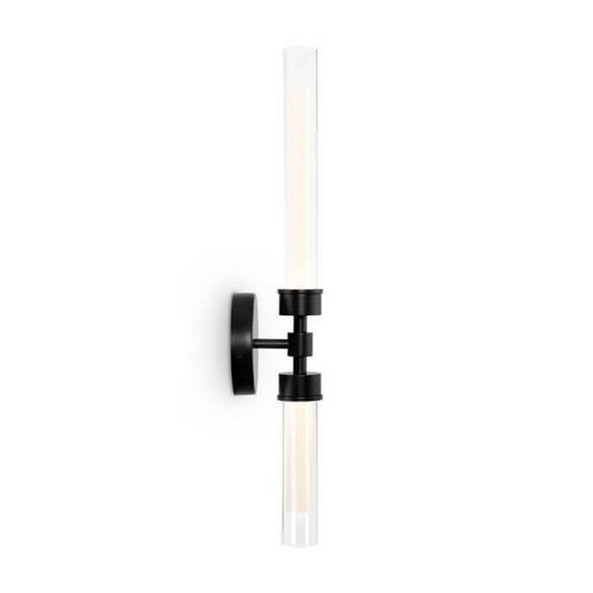 Wandleuchte Stelo Schwarz max. 7 Watt - Transparent/Schwarz, Trend, Glas/Metall (56,6/12/10,8cm) - MAYTONI