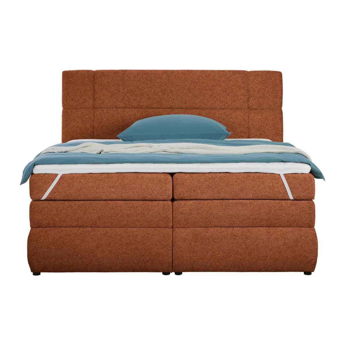 Boxspringbett Palace Terracotta ca. 180x200cm - Terracotta, KONVENTIONELL, Kunststoff/Textil (180/200cm) - Premium Living
