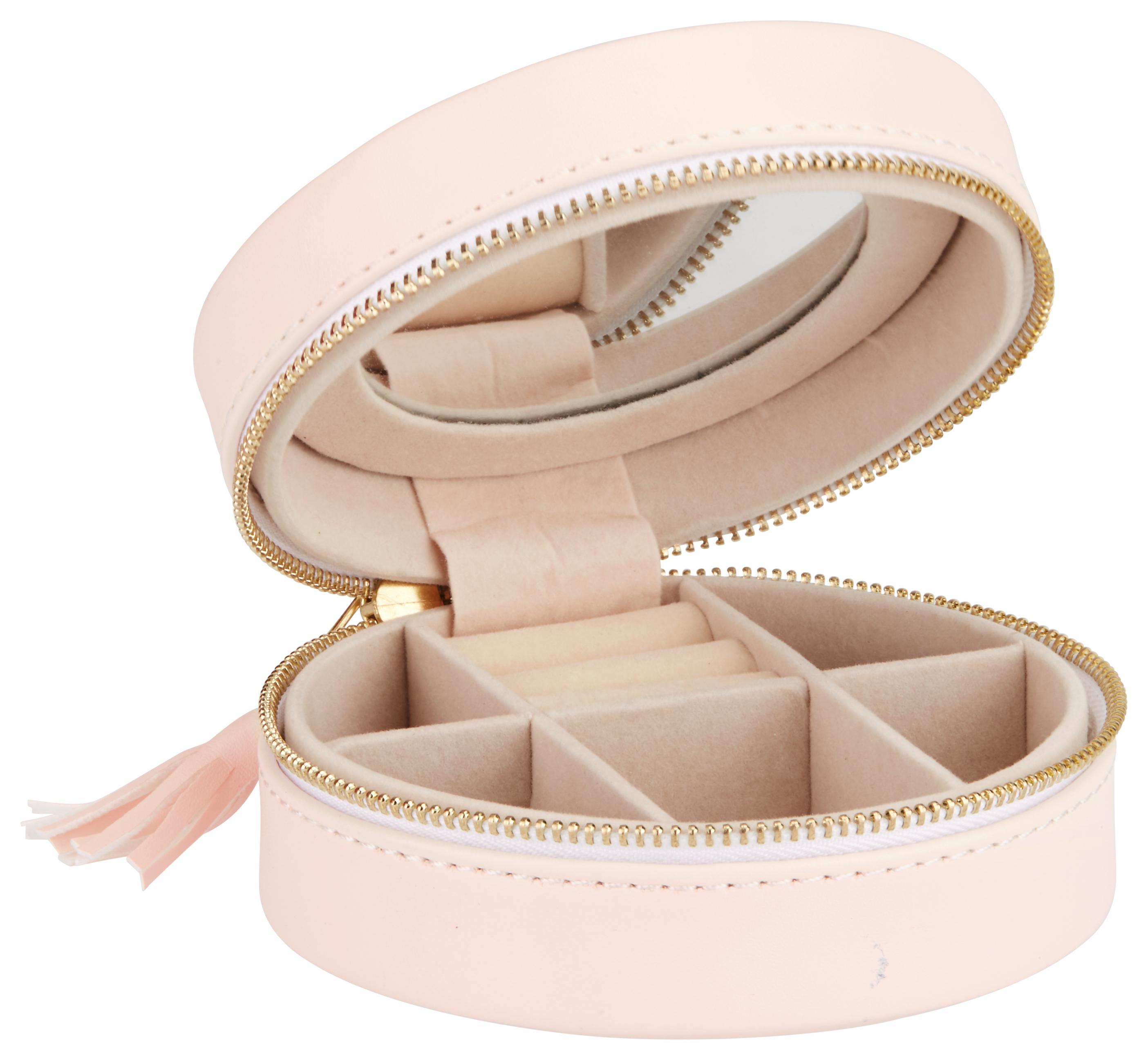 Schmuckschatulle Java Hellrosa - Hellrosa, Basics, Naturmaterialien/Textil (10.5/4.5cm)