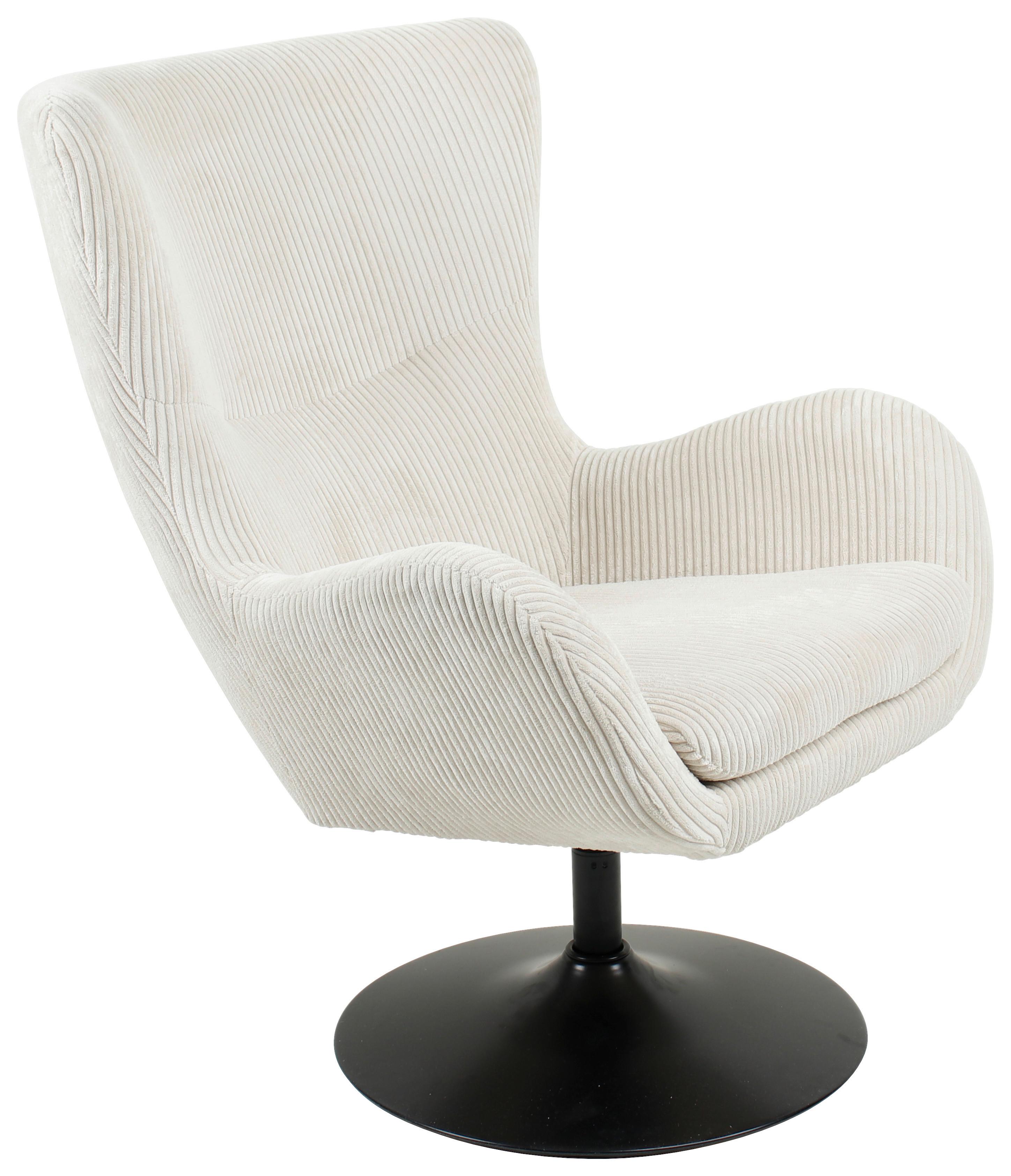 Sessel Shiba in Creme - Creme/Schwarz, MODERN, Textil/Metall (76/99/87cm) - Mömax