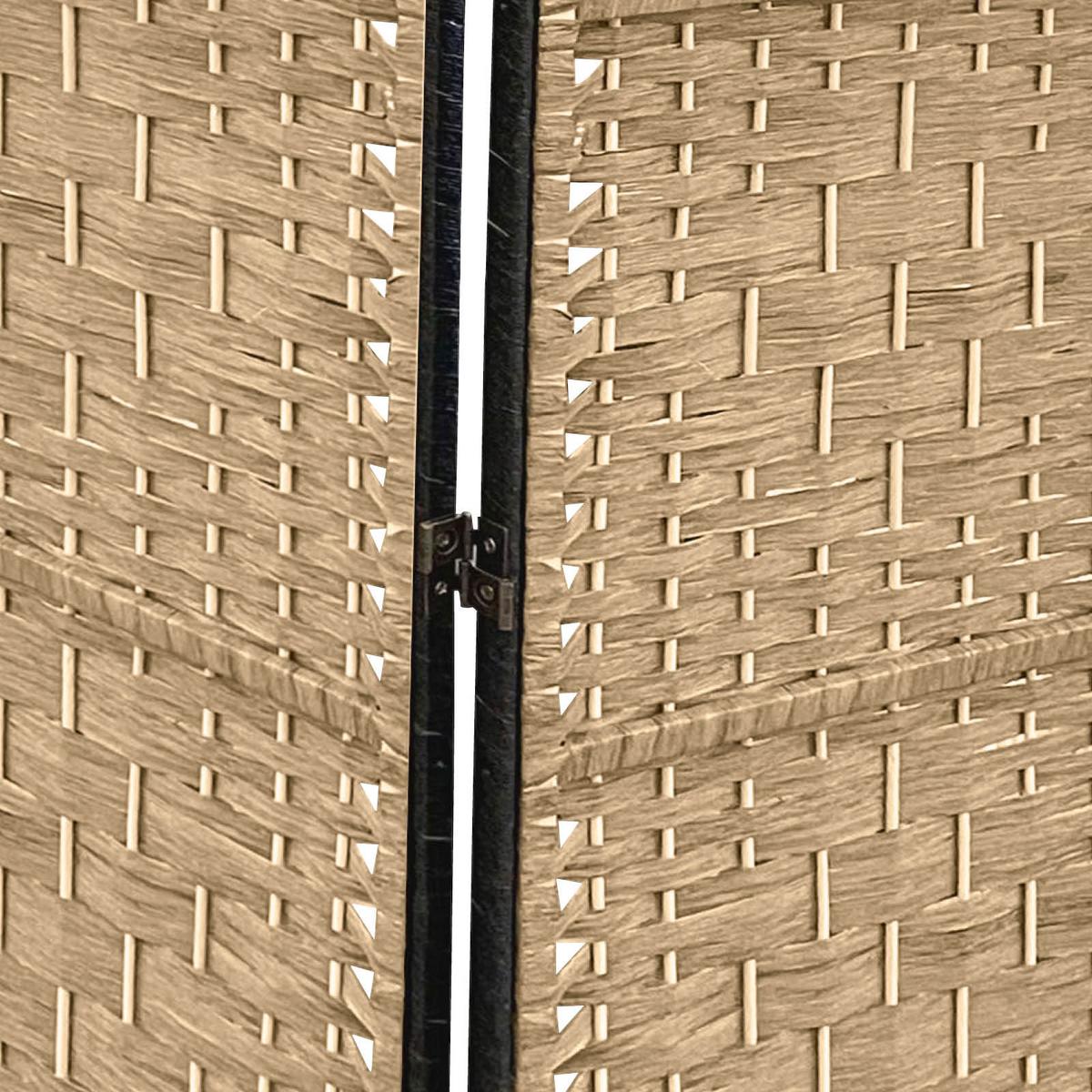 Paravan Bettina 3, 120x170cm - črna/naravne barve, Moderno, papir/kovina (126/170/2cm)