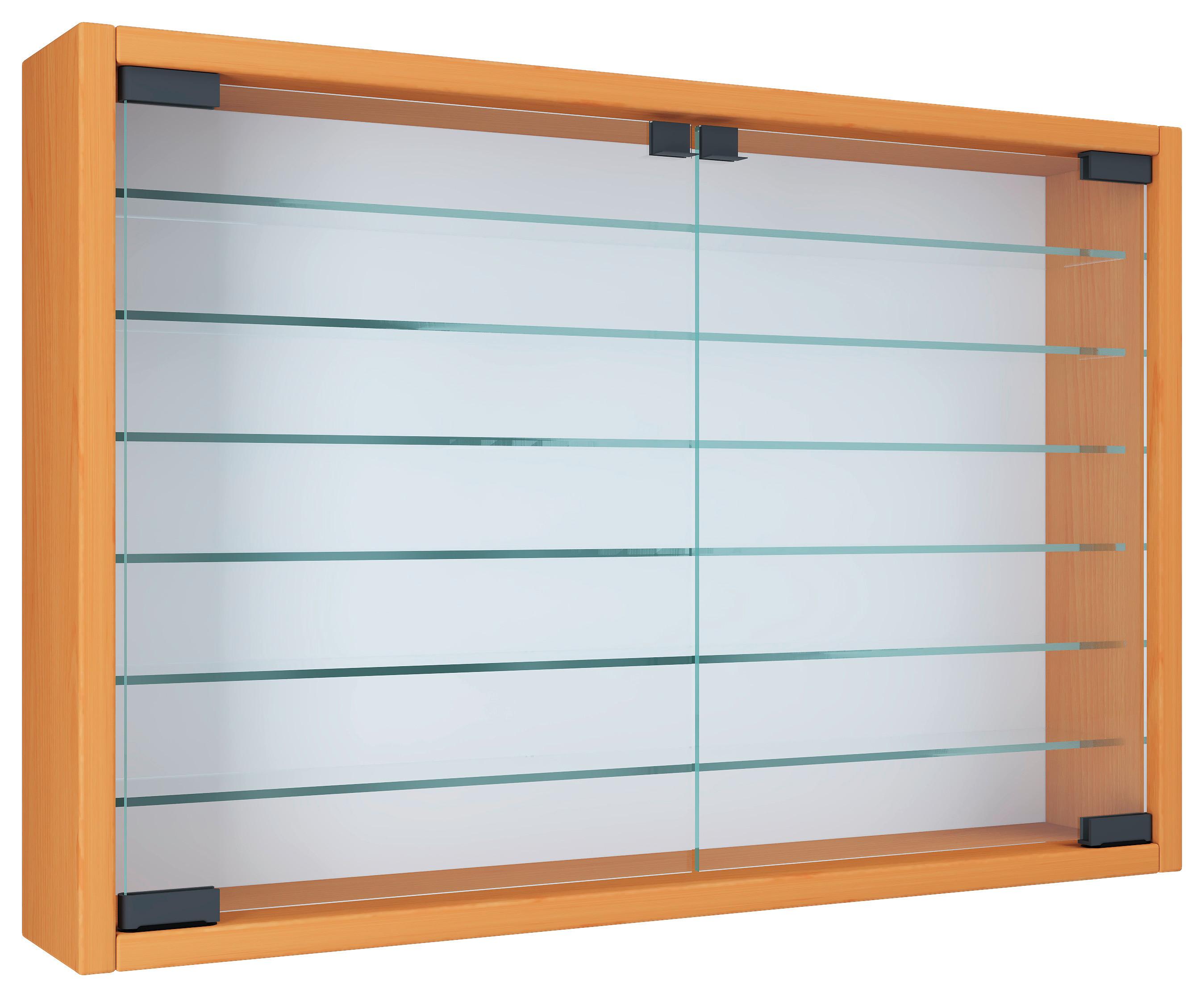 Viseča Vitrina Mandosa Xl, Bukev - barve bukve, Moderno, steklo/leseni material (60/40/10cm) - MID.YOU