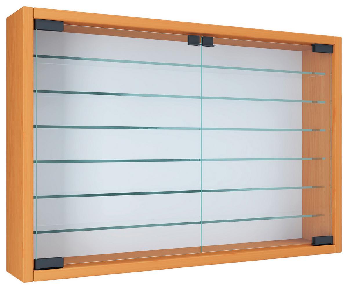 Viseča Vitrina Mandosa Xl, Bukev - barve bukve, Moderno, steklo/leseni material (60/40/10cm) - MID.YOU