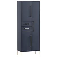 Hochschrank Kent ca.67,1x184,3x33,1cm Blau - Blau/Goldfarben, Holzwerkstoff/Metall (67,1/184,3/33,1cm) - MID.YOU
