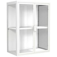Viseča Vitrina Flokas M, Bela - bela/prosojno, Design, kovina/steklo (60/80/35cm) - MID.YOU