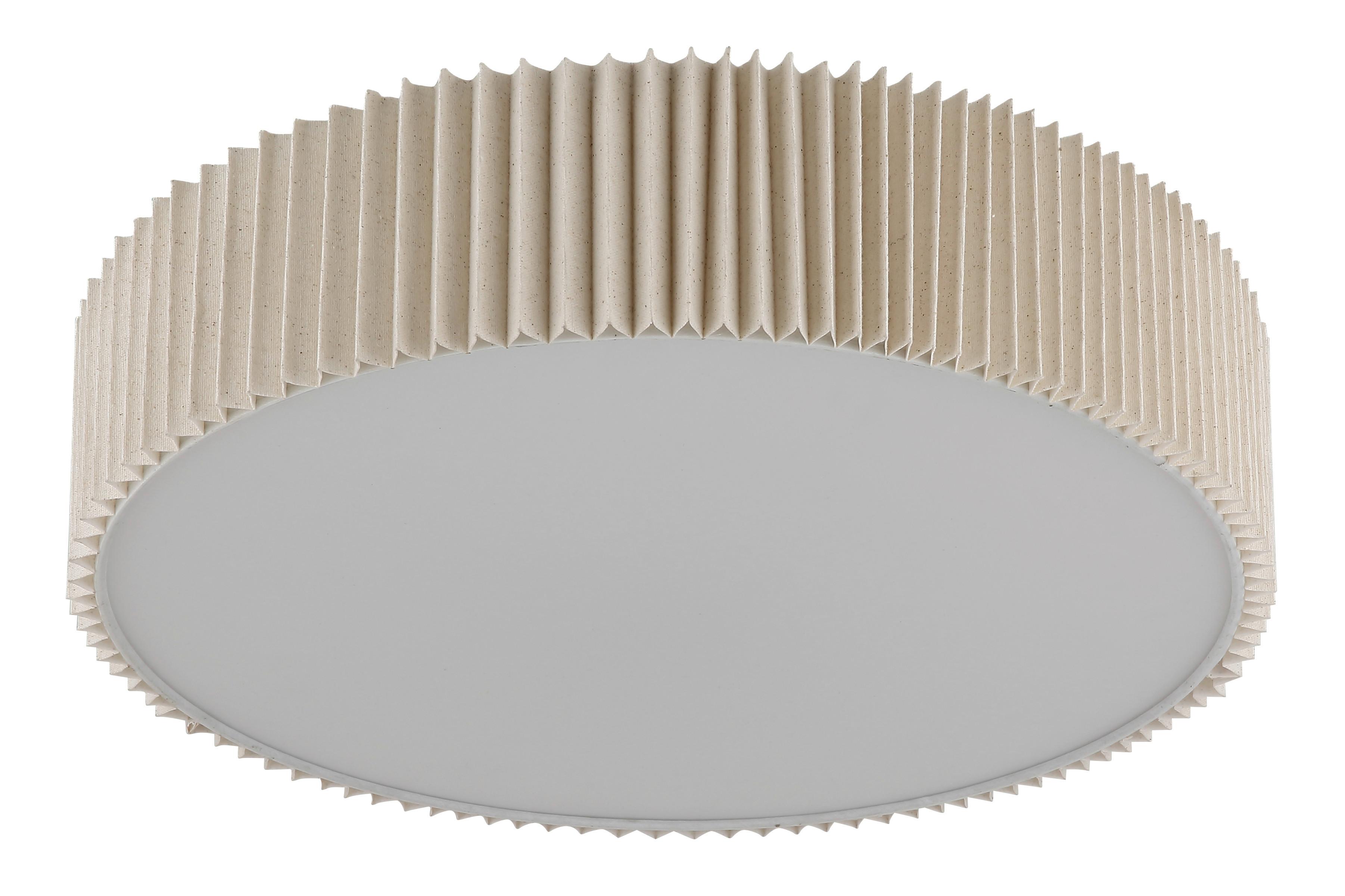 DECKENLEUCHTE 15757D2 PAGE - Weiss/Naturfarben, Basics, Kunststoff/Textil (53/13cm) - Globo