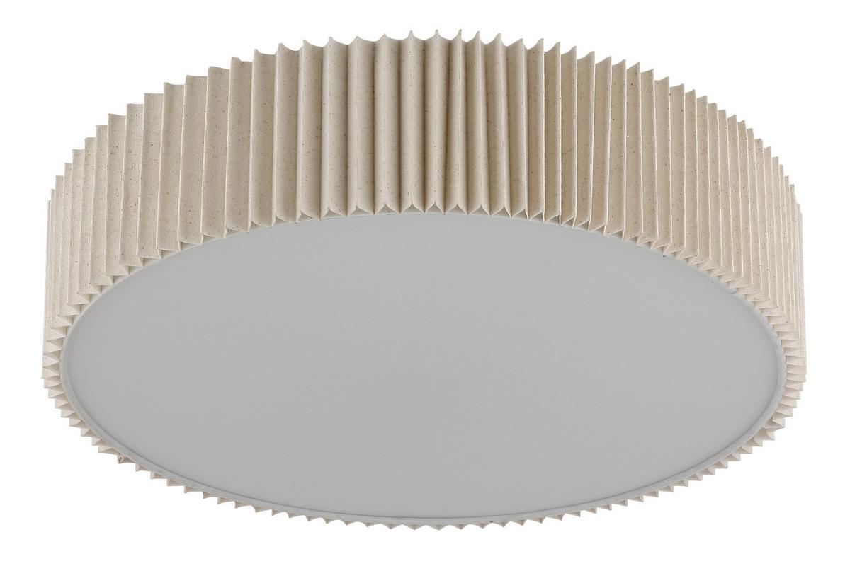 DECKENLEUCHTE 15757D2 PAGE - Weiss/Naturfarben, Basics, Kunststoff/Textil (53/13cm) - Globo