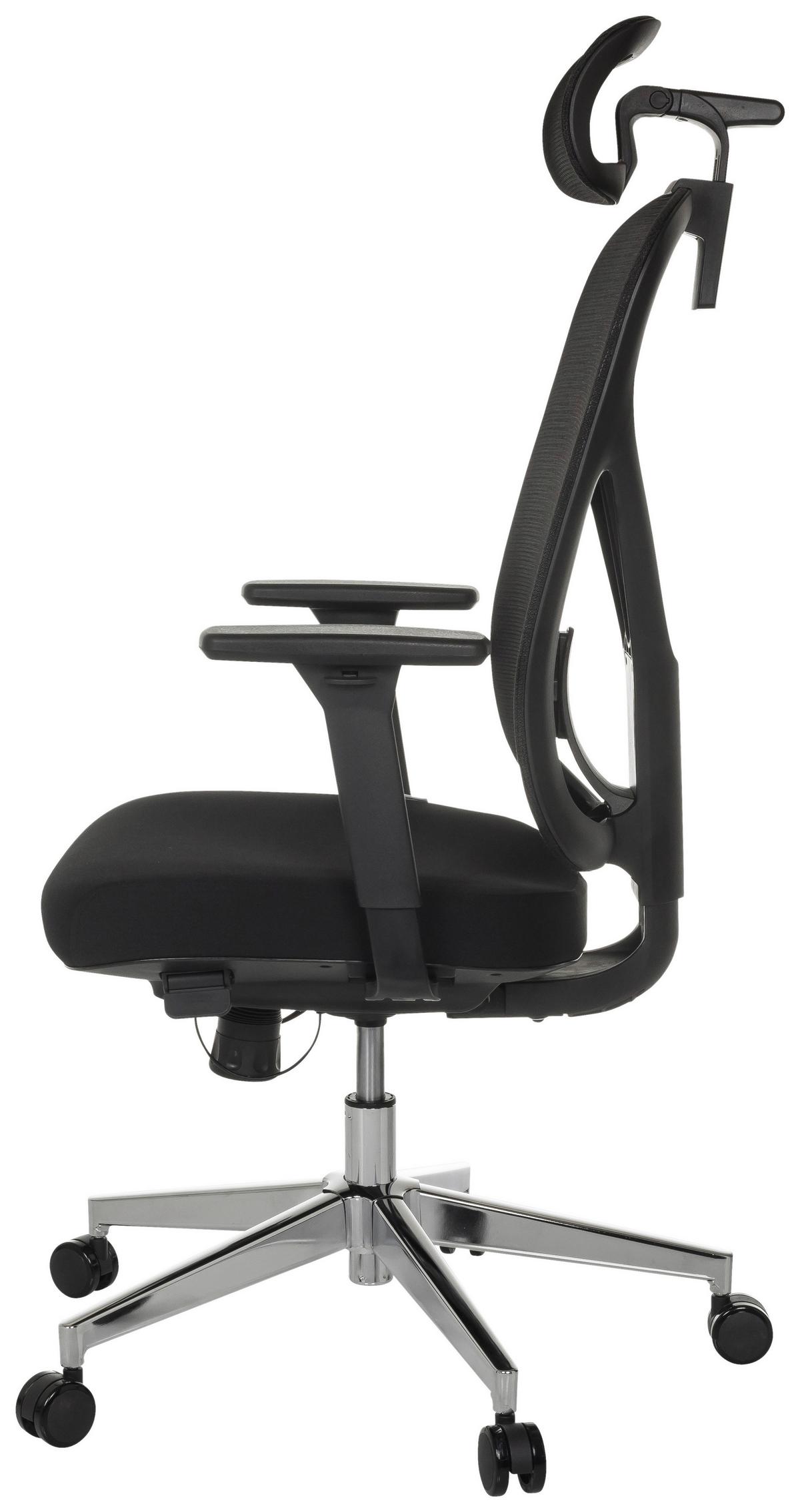 Pisarniški Stol Raloo Pro, Črna - srebrne barve/črna, Moderno, kovina/umetna masa (65/115 - 131/71cm) - MID.YOU