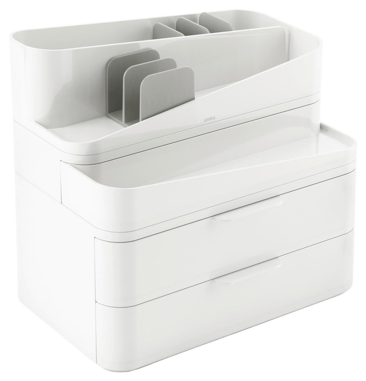 Kosmetik-Organizer Grau/Weiß - Weiß/Grau, Basics, Kunststoff (48,4/24,8/26,7cm) - Umbra