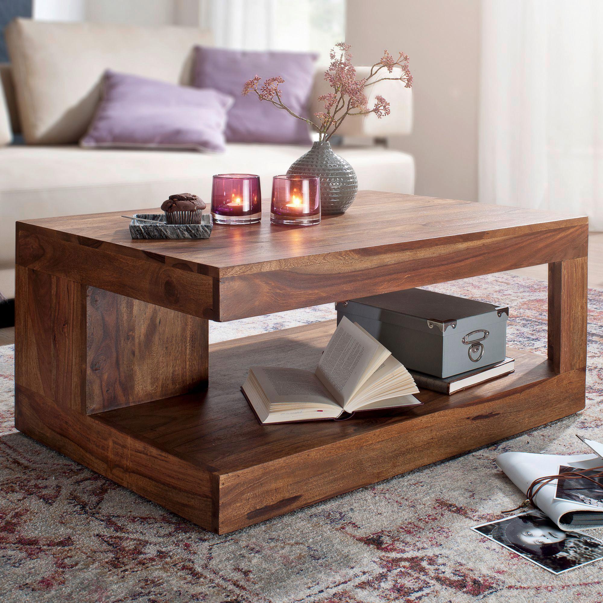 Couchtisch Mumbai Sheeshamholz Massiv - Sheeshamfarben, MODERN, Holz (60/90/40cm) - MID.YOU