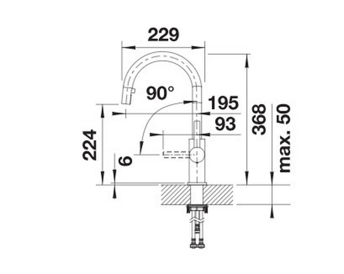 Küchenarmatur 523121 - Edelstahlfarben, Metall (36,8cm) - Blanco