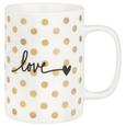 Kaffeebecher Gloria in Weiß/Gold - Goldfarben/Schwarz, MODERN, Keramik (7,9/10,8cm) - MÖMAX modern living