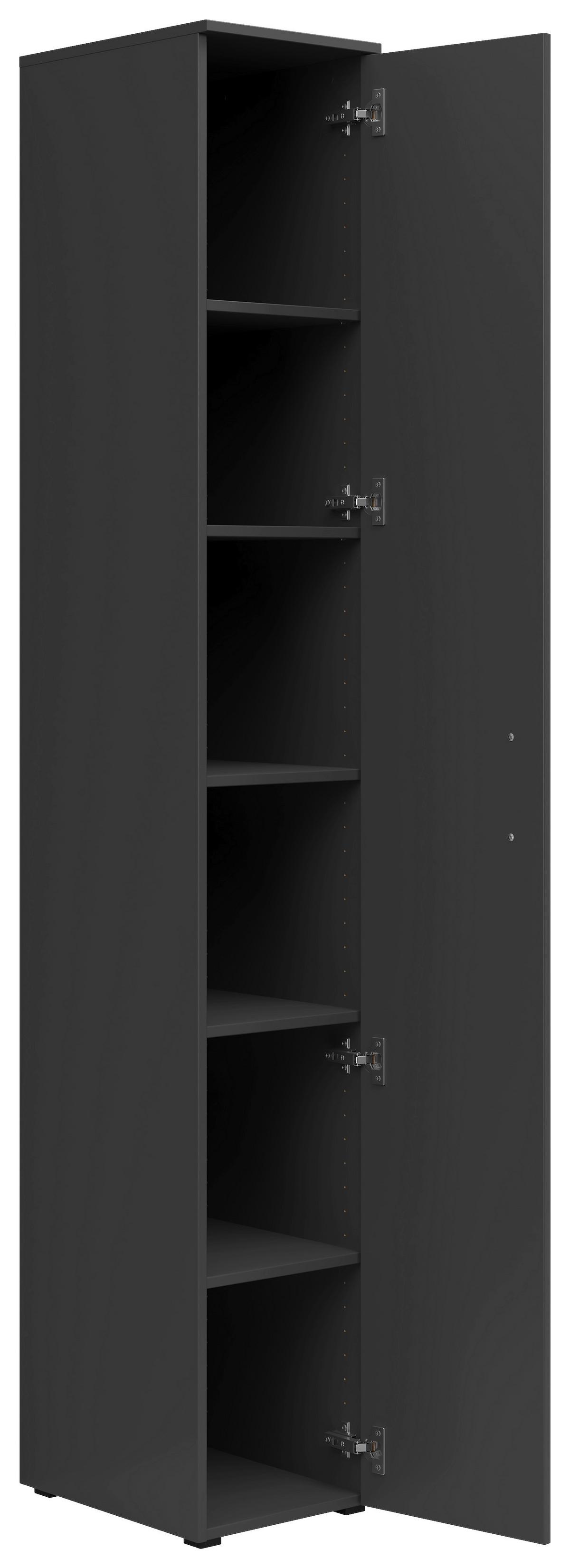 Schrank Multistauraum Graphitfarben - Graphitfarben/Schwarz, MODERN, Holzwerkstoff/Kunststoff (30/195/40cm) - Mömax