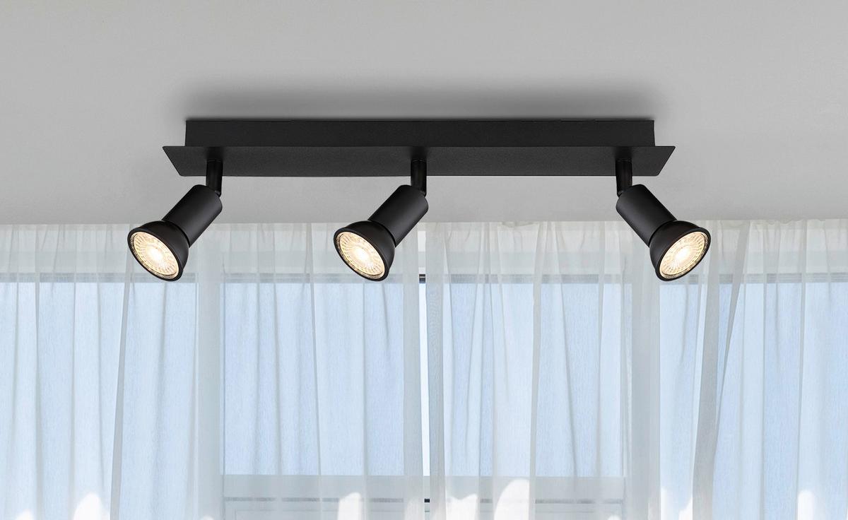 Strahler Drew in Schwarz max. 35 Watt - Schwarz, Design, Metall (40/6/9cm) - Globo