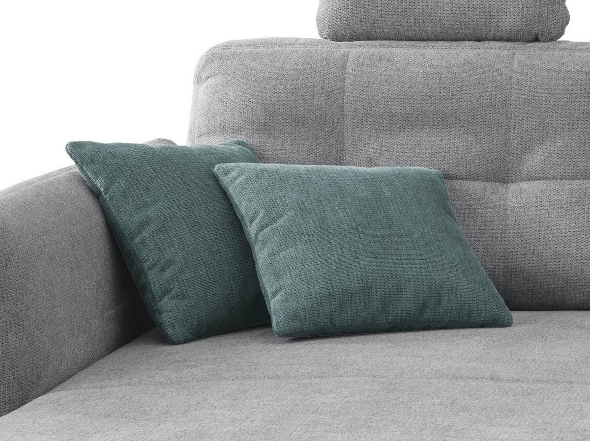Wohnlandschaft Brizzini Silberfarben Chenille - Mintgrau/Silberfarben, MODERN, Holz/Textil (176/250-280cm) - Livetastic