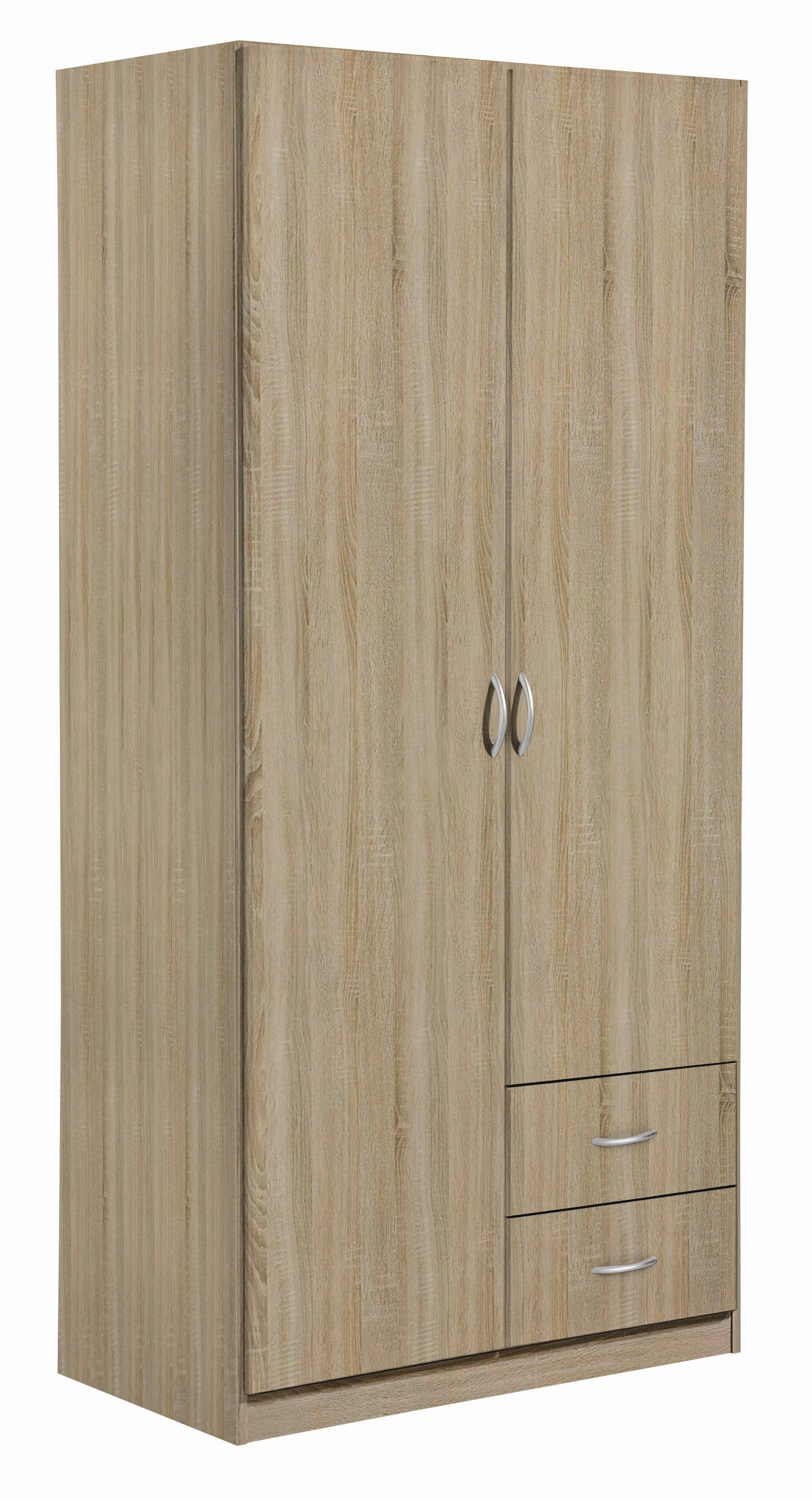 Omara S Klasičnimi Vrati Case, Barva Hrasta - srebrne barve/hrast sonoma, Design, umetna masa/leseni material (91/197/54cm) - Boxxx