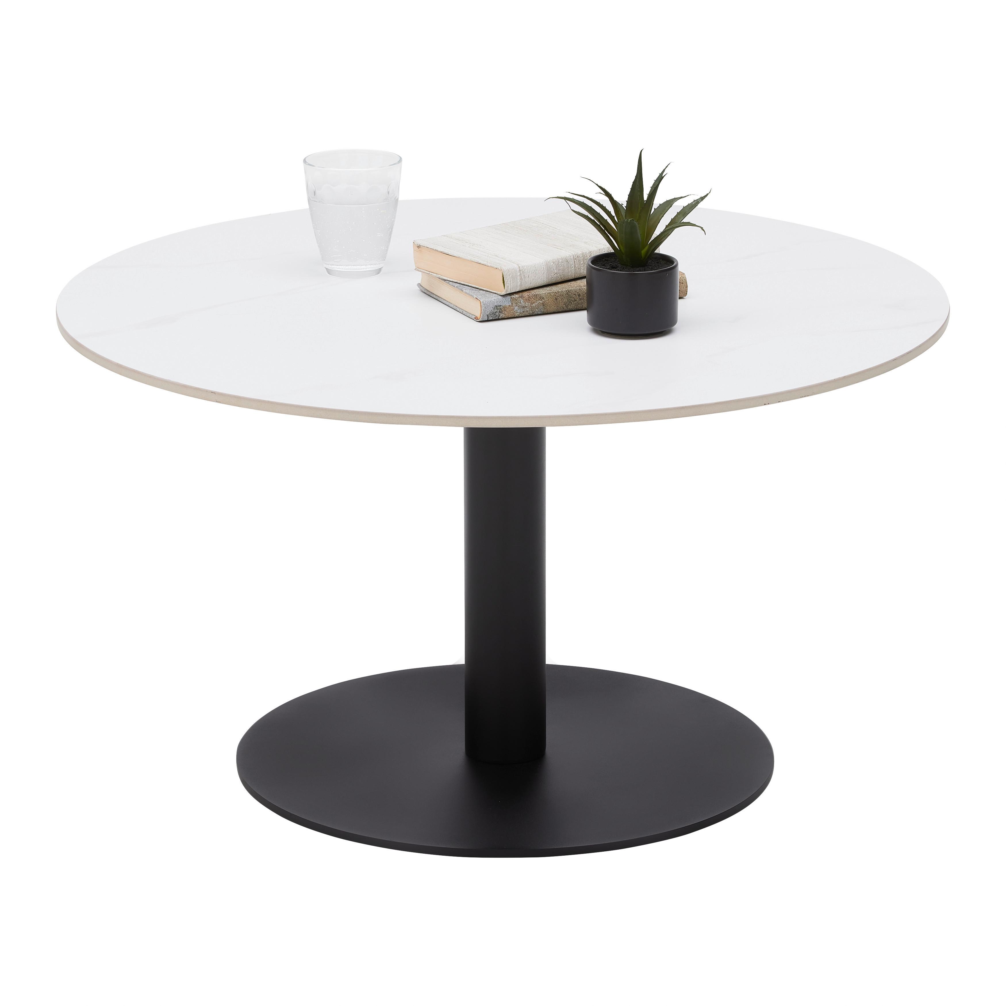 Couchtisch Bursa Schwarz/Weiss - Weiss/Schwarz, Modern, Keramik/Metall (80/80/45cm) - Mömax