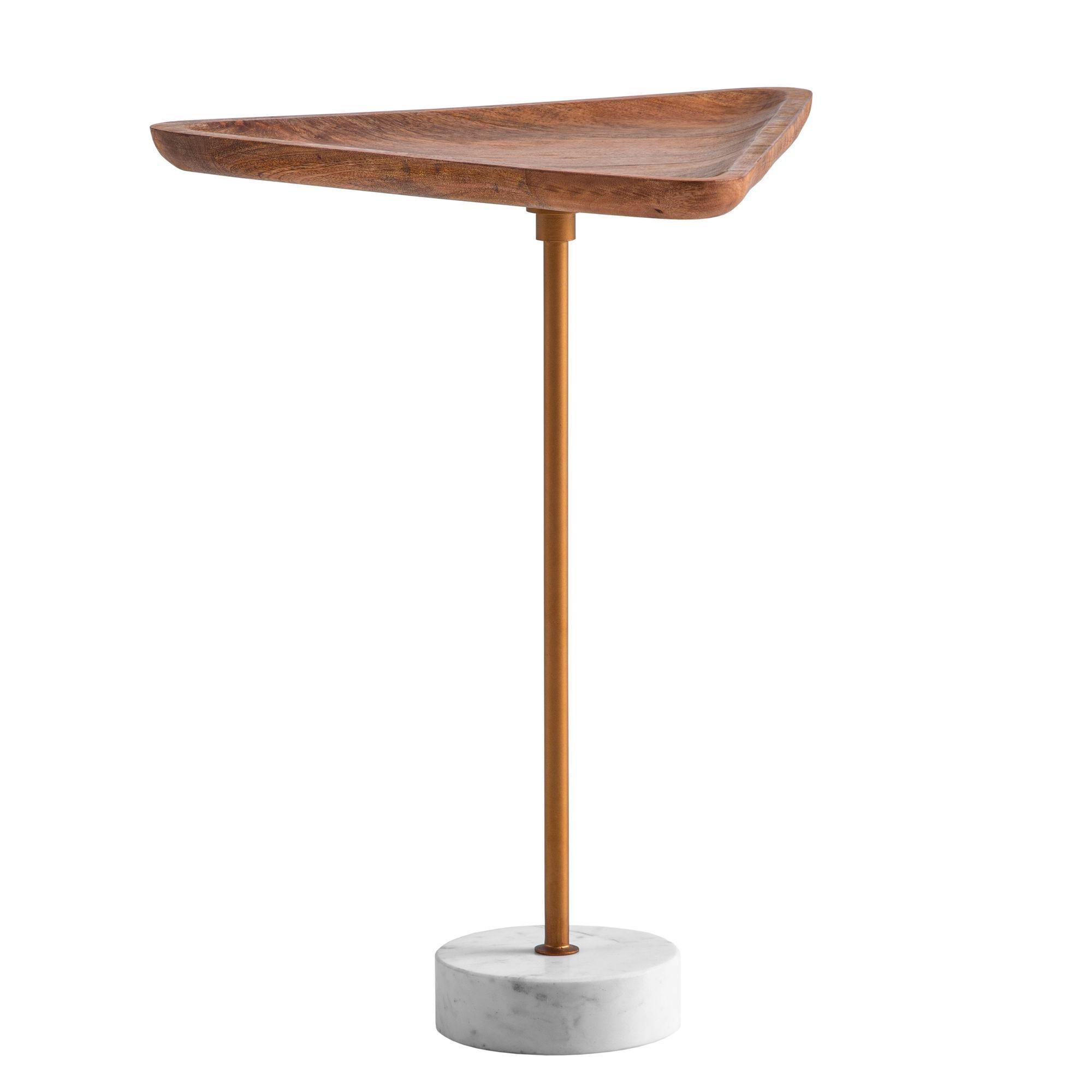 BEISTELLTISCH WL7.216 - Weiss/Eichefarben, Design, Holz/Stein (45/40/55cm) - Livetastic