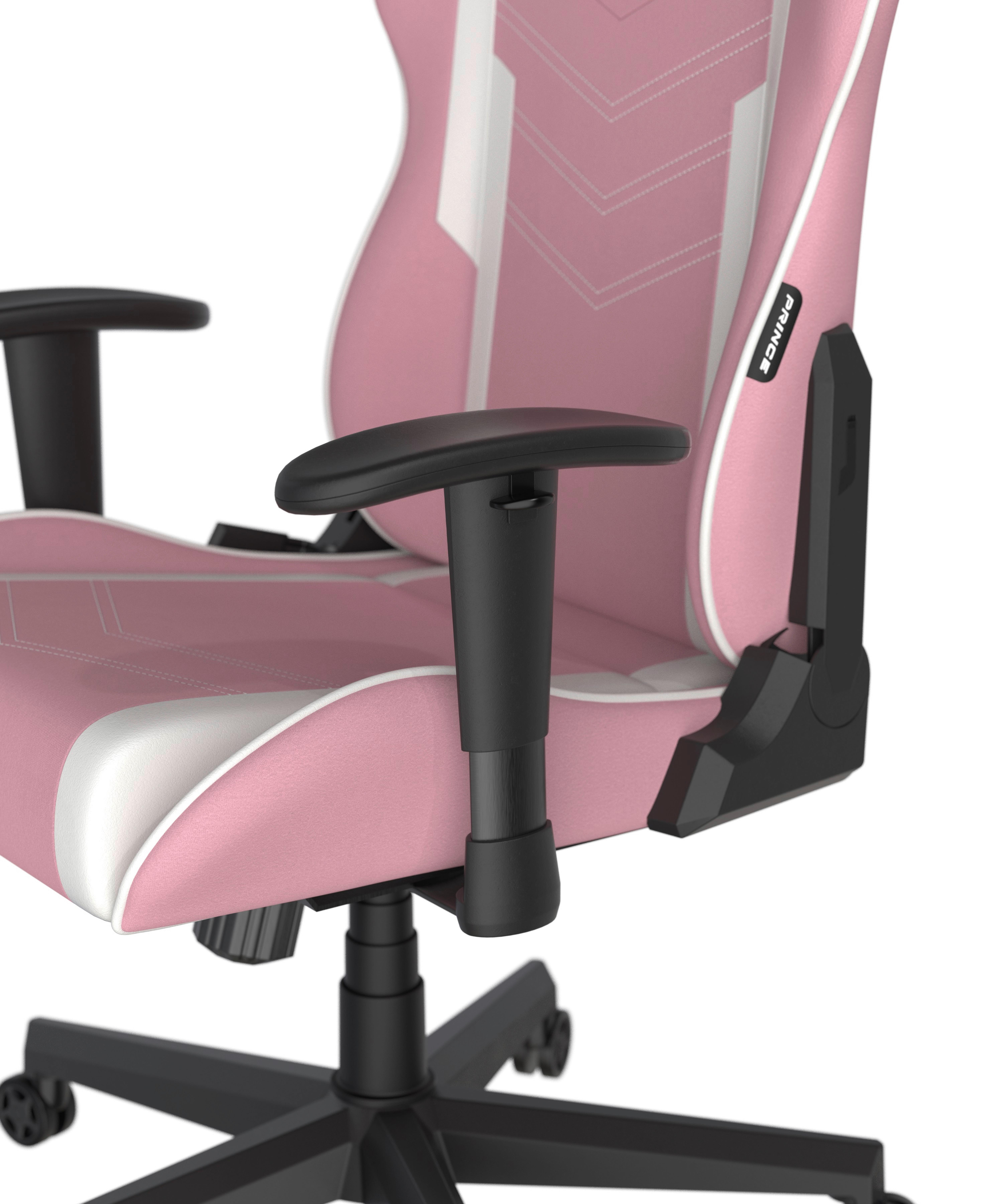 GAMINGSTOL PRINCE - vit/pink, Modern, textil/plast (67/126/67cm) - Dxracer