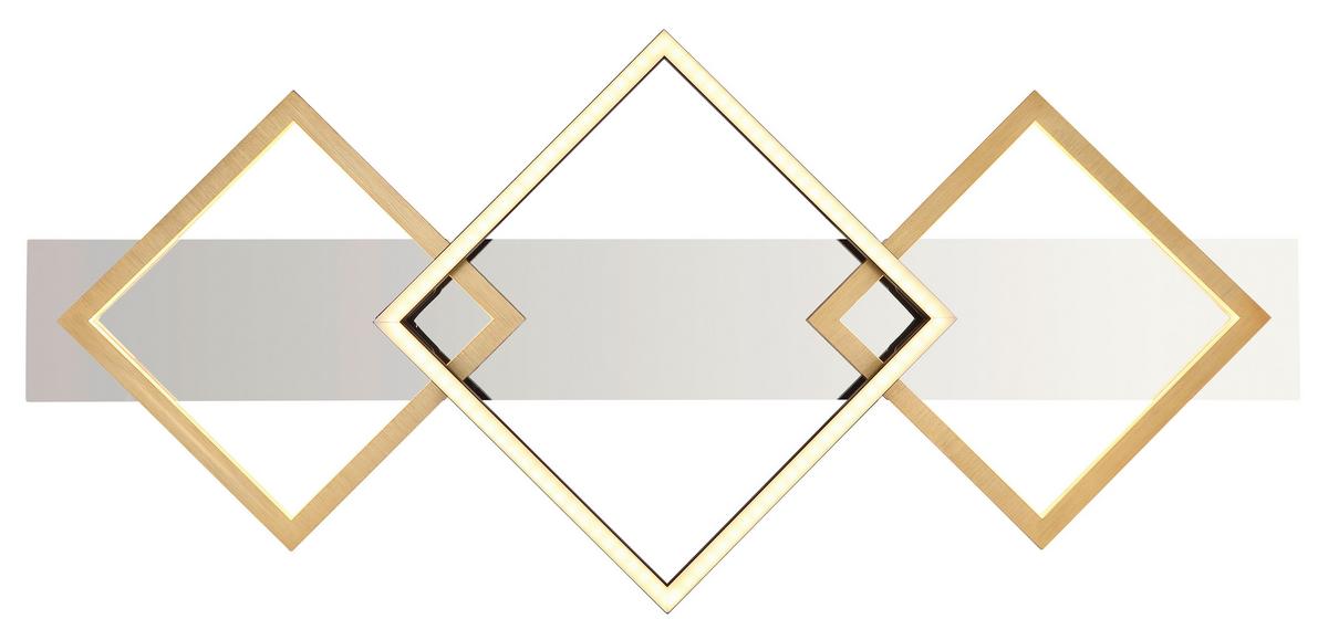 LED-Deckenleuchte Lesina Goldfarben/Schwarz max 32 Watt - Goldfarben/Opal, Design, Kunststoff/Metall (78/35,5cm) - Globo