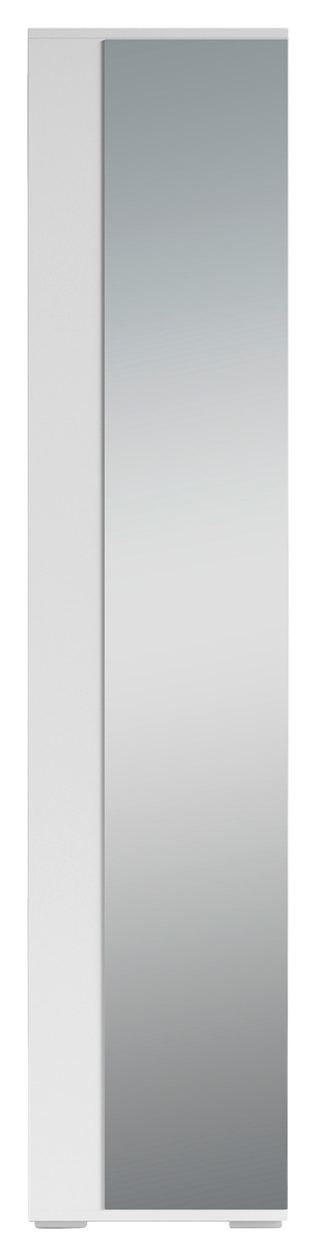 Garderobenschrank Ben Weiß - Silberfarben/Weiß, MODERN, Glas/Holzwerkstoff (40/184/35cm) - MID.YOU