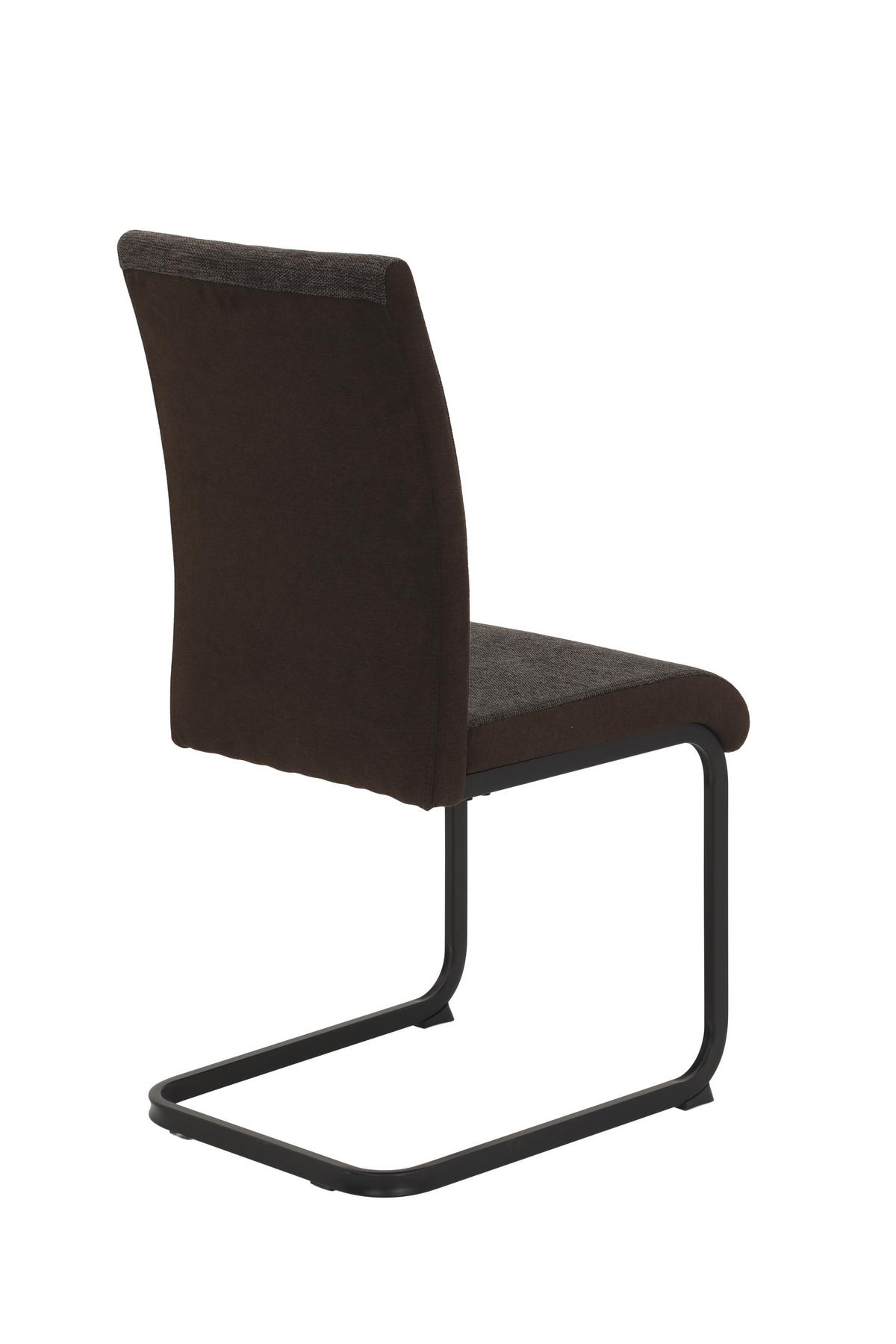 SCHWINGSTUHL-SET LINN S 4ER-SET - Schwarz/Braun, MODERN, Textil/Metall (43/92/52cm) - MID.YOU