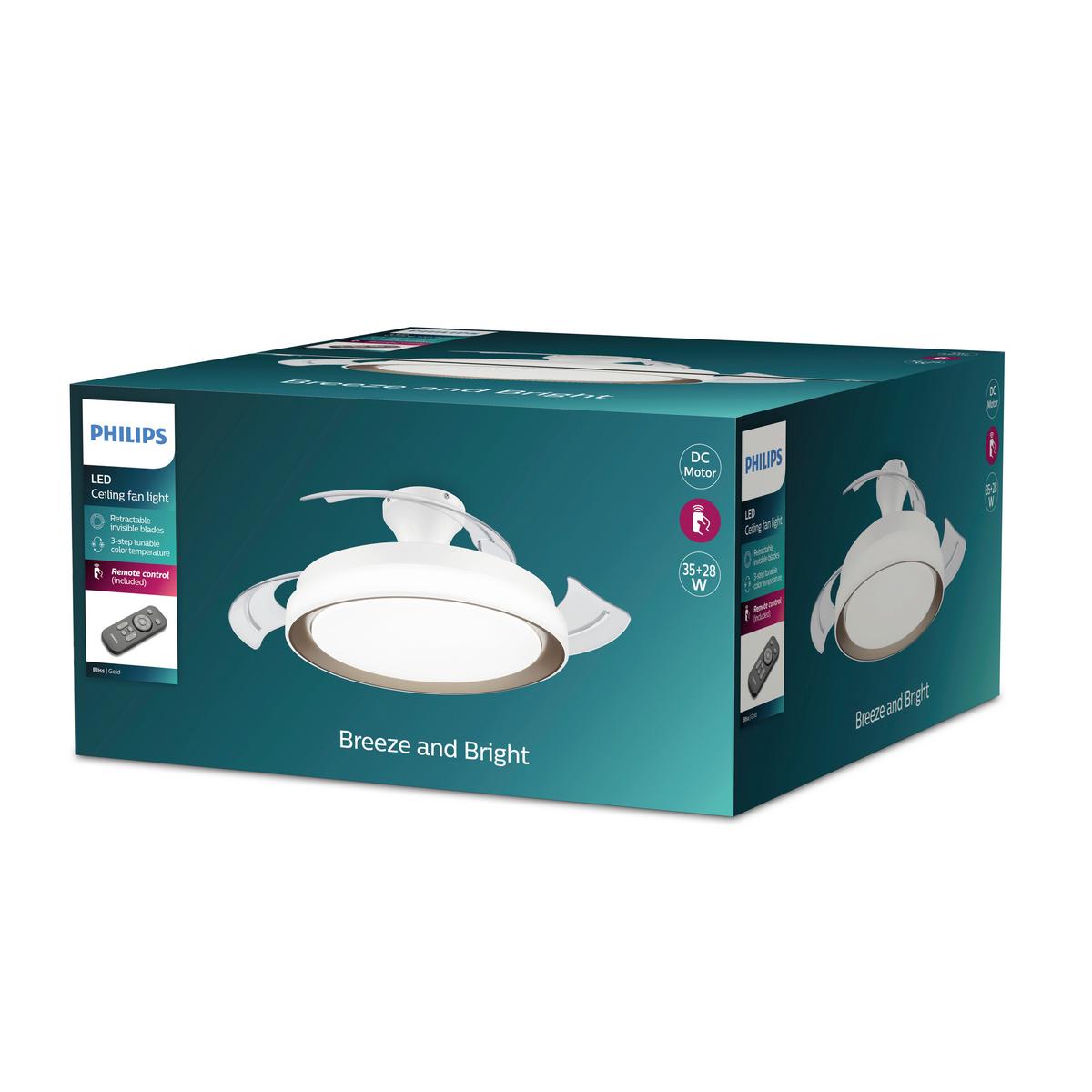 WENTYLATOR SUFITOWY BLISS DC FAN CEILING 28W+35W - biały, Konventionell, tworzywo sztuczne (51/42/51cm) - Philips