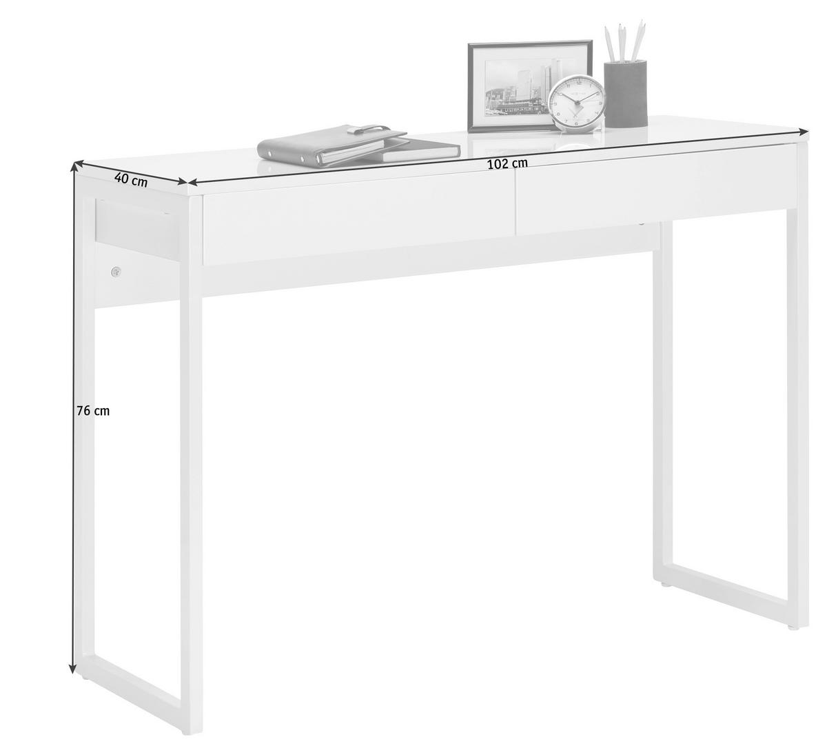 BIURKO CALAIS    -HOM IN- - biały, Design, materiał drewnopochodny/metal (102/40/76cm) - Hom`in