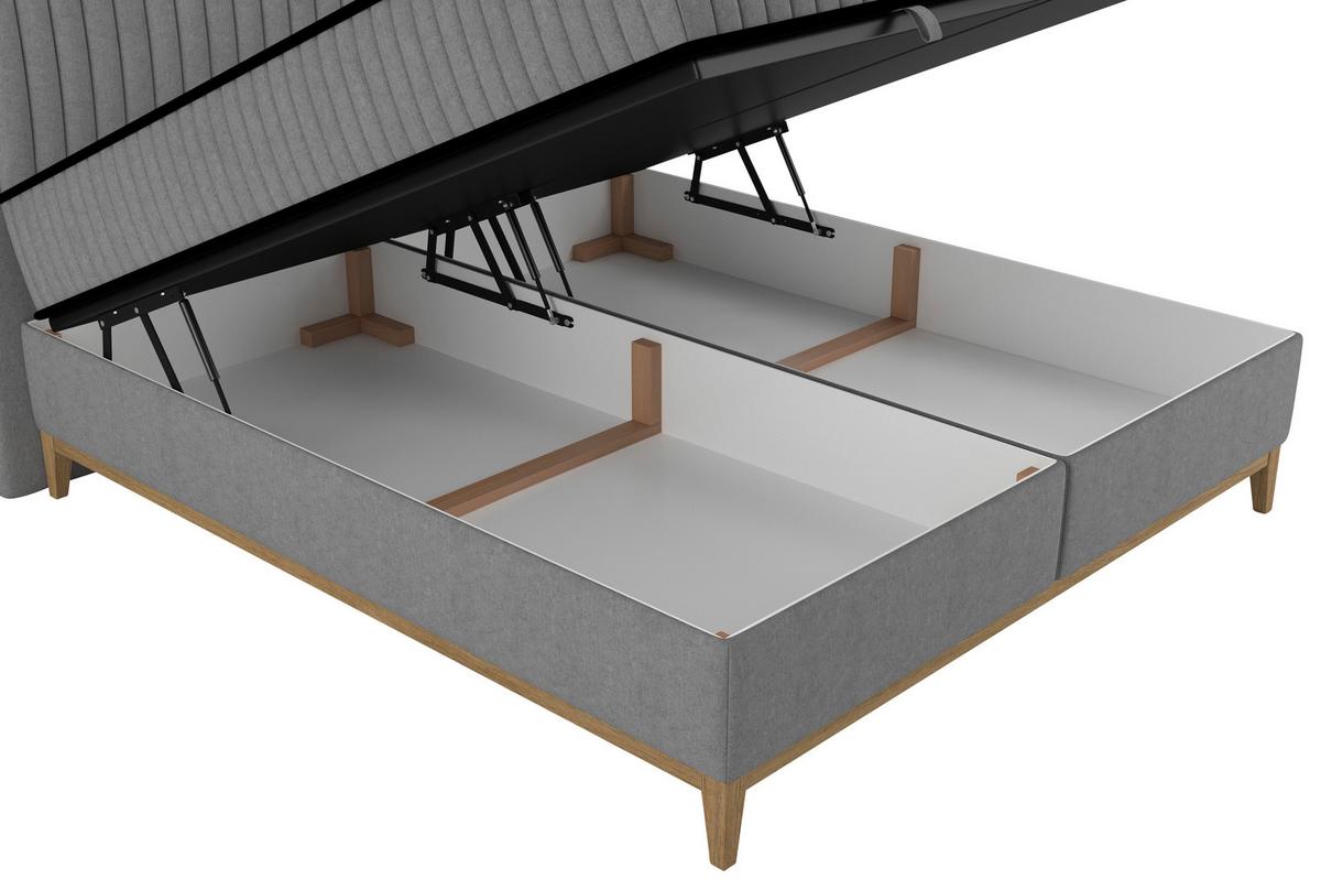 Bett Elena Graphitfarben ca. 200x200cm - Graphitfarben, KONVENTIONELL, Holz/Holzwerkstoff (200/200cm) - Sembella