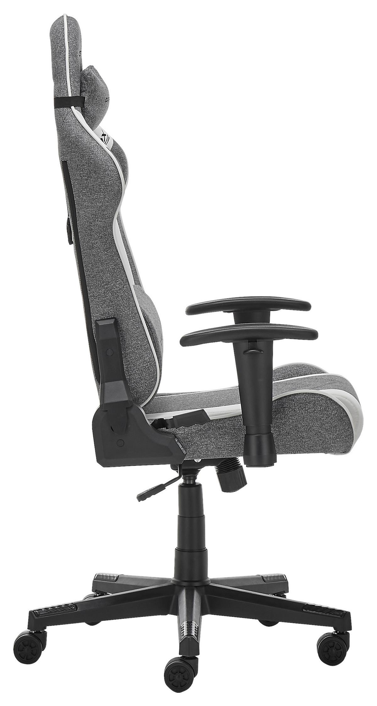 Gamingstuhl Prince in Grau/Schwarz/Weiß - Schwarz/Weiß, MODERN, Kunststoff/Textil (70/126/70cm) - Dxracer