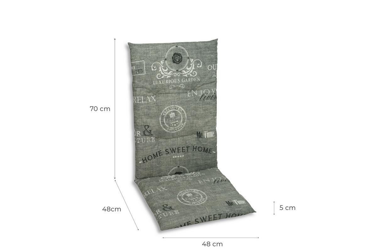 Sesselauflagenset 6-Teilig Grau/Weiß - Hellgrau/Weiß, KONVENTIONELL, Textil (48/5/118cm)