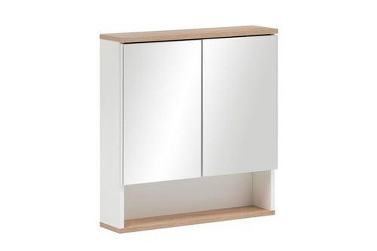 Spiegelschrank Yasmin ca. 60x65 cm Weiß - Weiß, Basics, Glas/Holzwerkstoff (60/65/13,9cm) - MID.YOU
