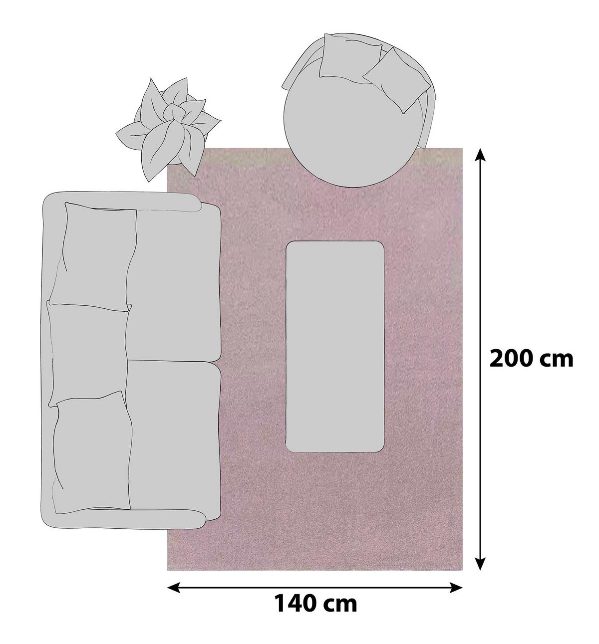 Hochflorteppich Ata Rosa ca. 140x200cm - Rosa, KONVENTIONELL, Textil (140/200cm) - Novel