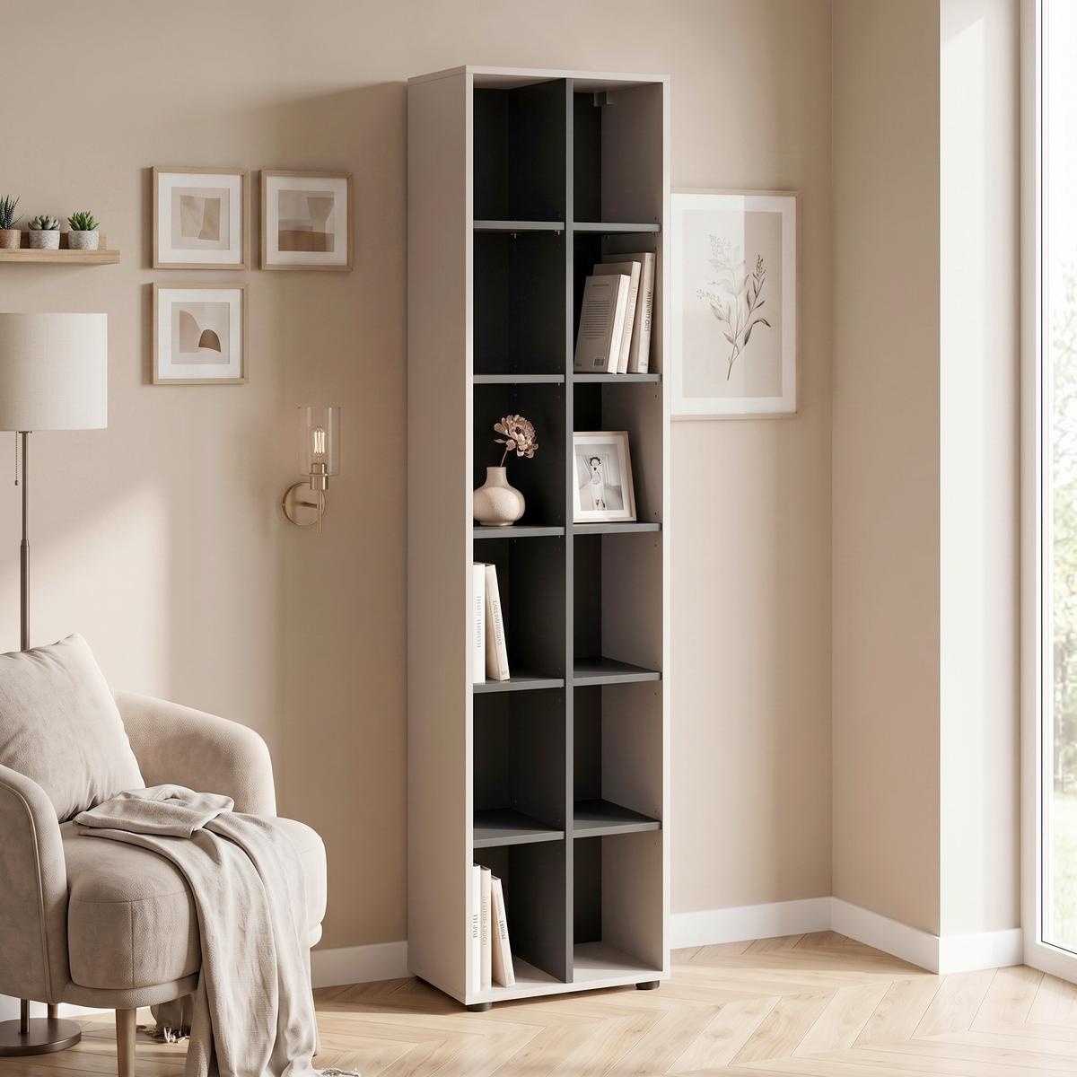 Regal Noida Kaschmir - Kaschmir/Schwarz, Design, Holzwerkstoff/Kunststoff (45/192/35cm) - Livetastic