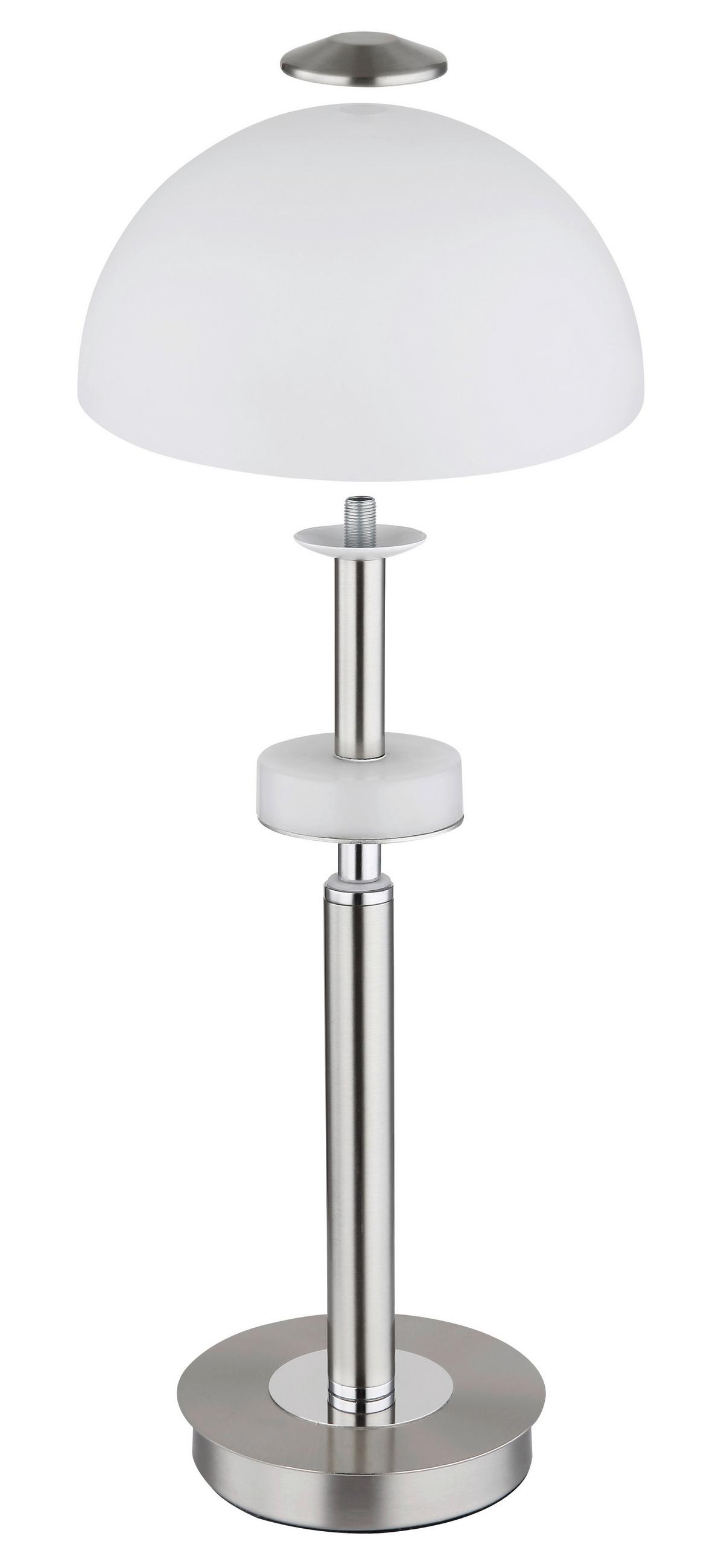 LED-TISCHLEUCHTE 21953N ULDIN - Chromfarben/Weiss, Basics, Glas/Kunststoff (25/45cm) - Globo